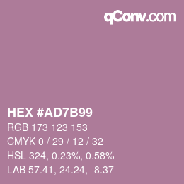 颜色代码: HEX #AD7B99 | qconv.com