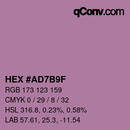 颜色代码: HEX #AD7B9F | qconv.com