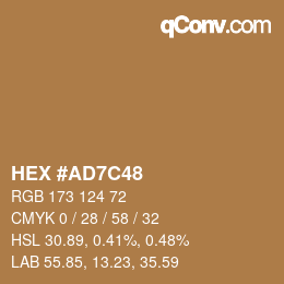 Farbcode: HEX #AD7C48 | qconv.com
