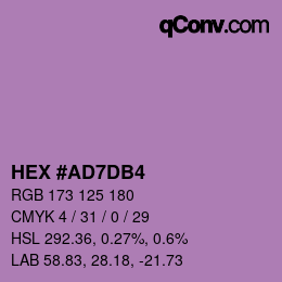 カラーコード: HEX #AD7DB4 | qconv.com