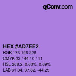 颜色代码: HEX #AD7EE2 | qconv.com