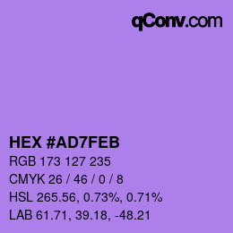 Color code: HEX #AD7FEB | qconv.com