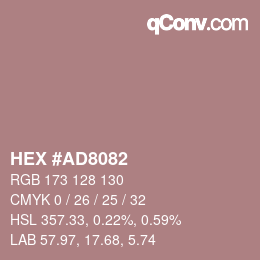 Color code: HEX #AD8082 | qconv.com