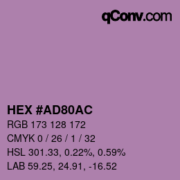 Código de color: HEX #AD80AC | qconv.com