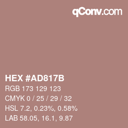 Color code: HEX #AD817B | qconv.com