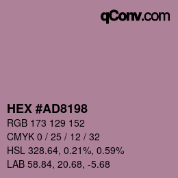 カラーコード: HEX #AD8198 | qconv.com