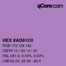 Color code: HEX #AD81C0 | qconv.com