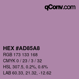 カラーコード: HEX #AD85A8 | qconv.com