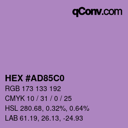 Color code: HEX #AD85C0 | qconv.com