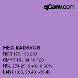 Color code: HEX #AD85CB | qconv.com