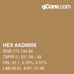 カラーコード: HEX #AD8656 | qconv.com