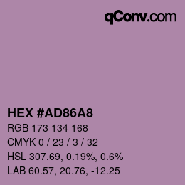 カラーコード: HEX #AD86A8 | qconv.com