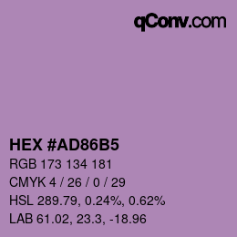 Color code: HEX #AD86B5 | qconv.com