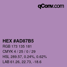 カラーコード: HEX #AD87B5 | qconv.com