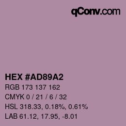 カラーコード: HEX #AD89A2 | qconv.com