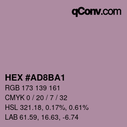 Color code: HEX #AD8BA1 | qconv.com