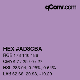 Color code: HEX #AD8CBA | qconv.com