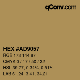 颜色代码: HEX #AD9057 | qconv.com
