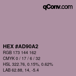 Color code: HEX #AD90A2 | qconv.com