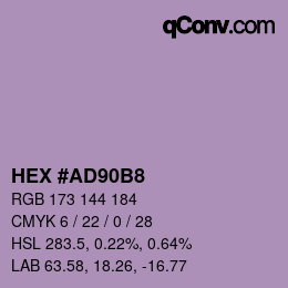 颜色代码: HEX #AD90B8 | qconv.com