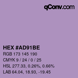 Color code: HEX #AD91BE | qconv.com