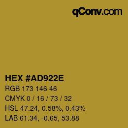 Color code: HEX #AD922E | qconv.com