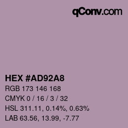 カラーコード: HEX #AD92A8 | qconv.com