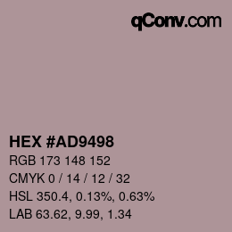 颜色代码: HEX #AD9498 | qconv.com