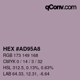 Color code: HEX #AD95A8 | qconv.com