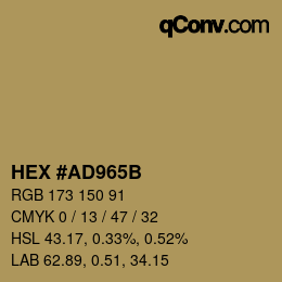 カラーコード: HEX #AD965B | qconv.com