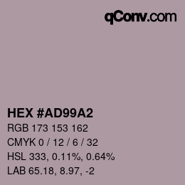 カラーコード: HEX #AD99A2 | qconv.com