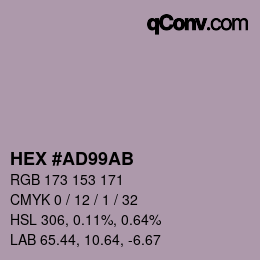 カラーコード: HEX #AD99AB | qconv.com
