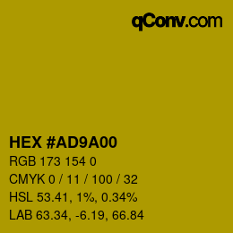 Color code: HEX #AD9A00 | qconv.com