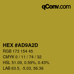 Color code: HEX #AD9A2D | qconv.com