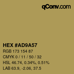 颜色代码: HEX #AD9A57 | qconv.com