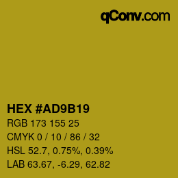 カラーコード: HEX #AD9B19 | qconv.com