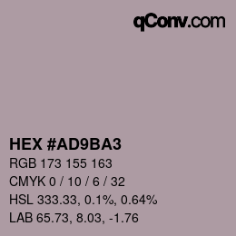 カラーコード: HEX #AD9BA3 | qconv.com