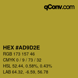 颜色代码: HEX #AD9D2E | qconv.com