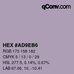 Color code: HEX #AD9EB6 | qconv.com