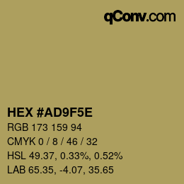 Código de color: HEX #AD9F5E | qconv.com