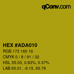 カラーコード: HEX #ADA010 | qconv.com