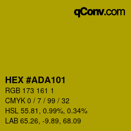 Color code: HEX #ADA101 | qconv.com