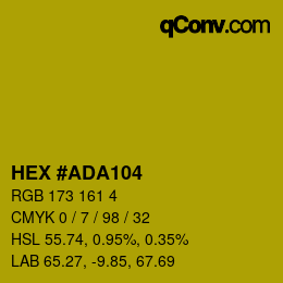 Color code: HEX #ADA104 | qconv.com