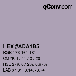 カラーコード: HEX #ADA1B5 | qconv.com