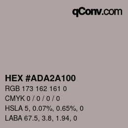 Color code: HEX #ADA2A100 | qconv.com