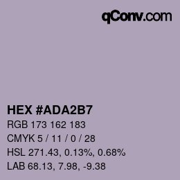 カラーコード: HEX #ADA2B7 | qconv.com