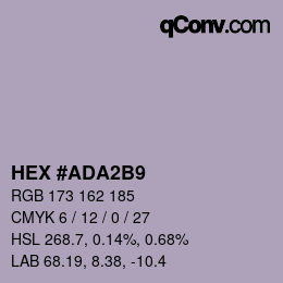 颜色代码: HEX #ADA2B9 | qconv.com