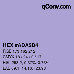 Color code: HEX #ADA2D4 | qconv.com
