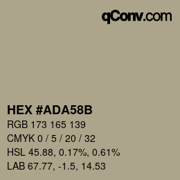カラーコード: HEX #ADA58B | qconv.com