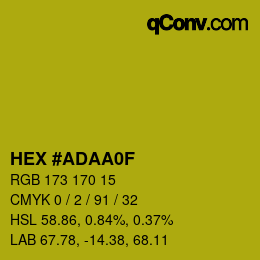 Color code: HEX #ADAA0F | qconv.com